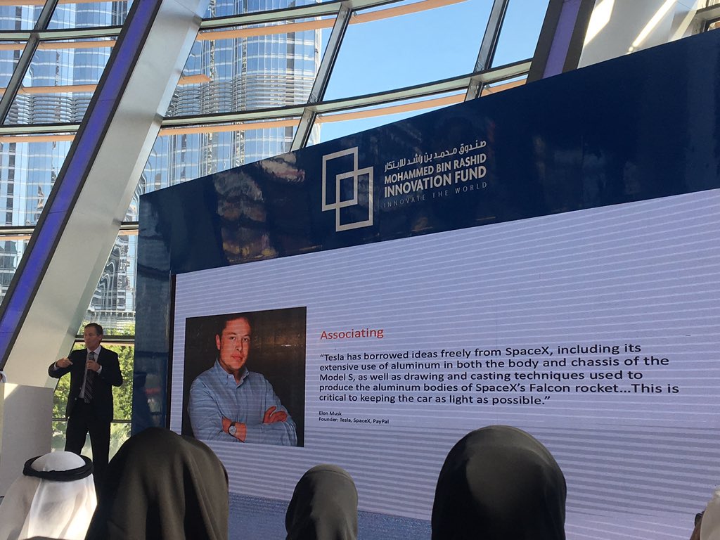 Great presentation on the difference between #creativity and #innovation at the launch of @mbrlfund’s new accelerator. #dubai