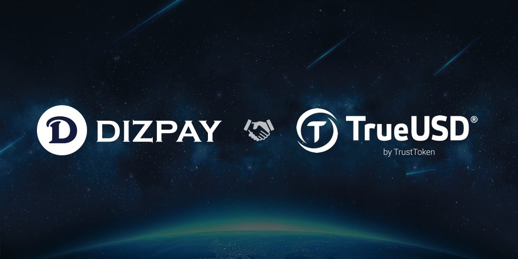 DizPay's tweet photo. We’re pleased to welcome @Trusttoken as a featured option on our platform allowing businesses to receive payments in #TUSD.  TrueUSD is 1:1 USD collateralized, exchange-independent, as well as a regulated #stablecoin https://t.co/5yM8T6Fhyx