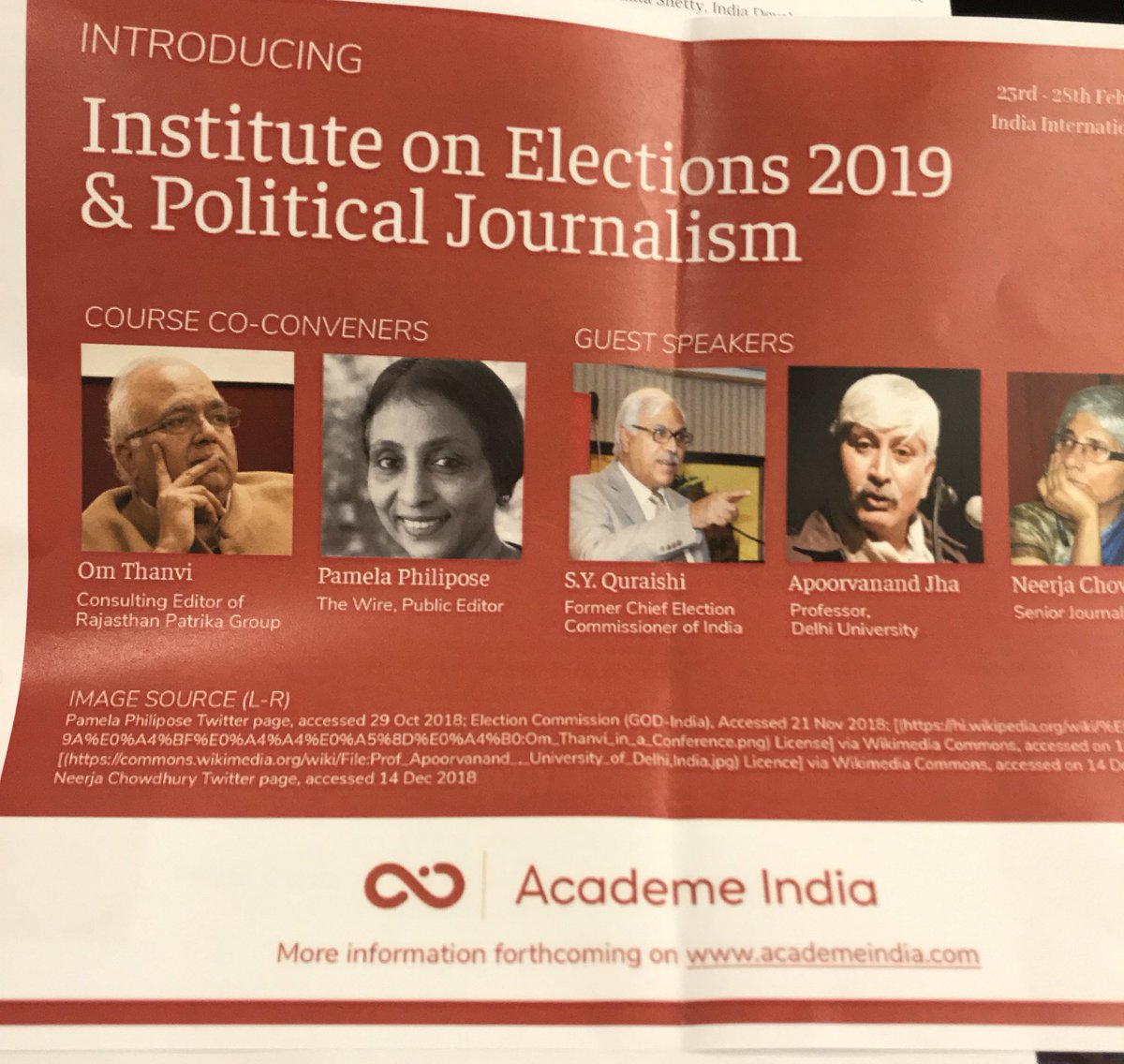 ila_home's tweet photo. “Even one vote cast due to misinformation spread by media that unduly influences election process is a crime” says @DrSYQuraishi Interaction on political journalism by Academe India the Uni of Chicago Center in Delhi https://t.co/A7QBhoNJ6e