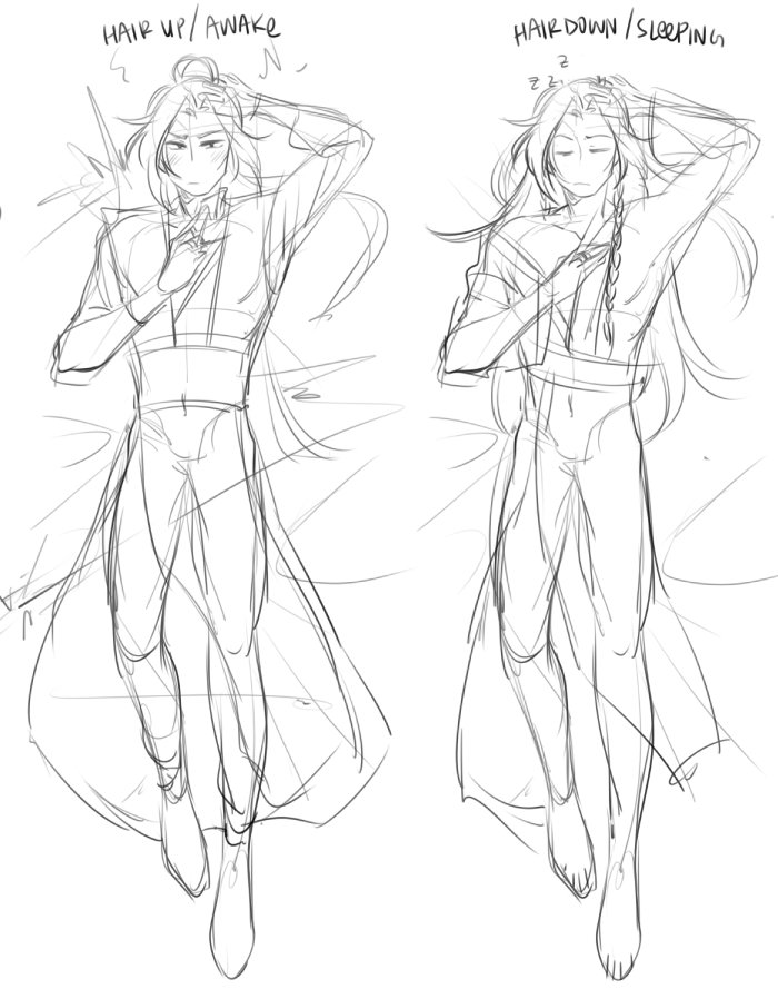 bad mdzs daki draft. if i made a daki for jingyi it would be 100% pure and of him getting a goodnight sleep 😌