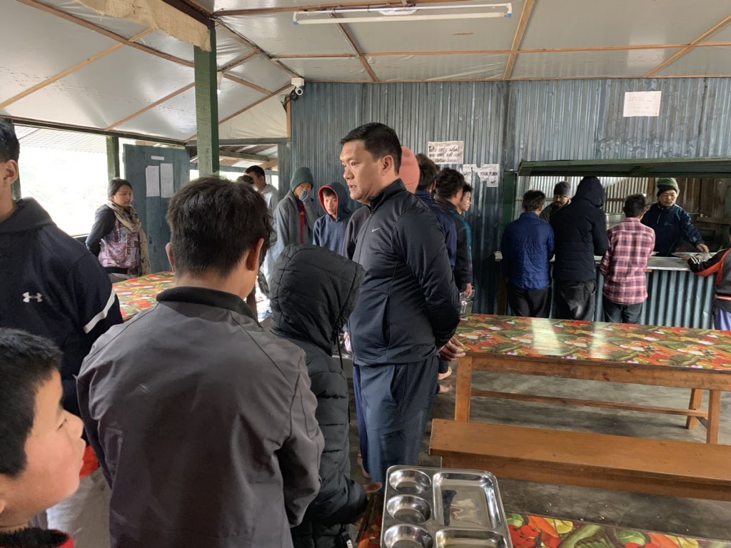 PemaKhanduBJP's tweet photo. Made an inspection of Jawahar Navodyaya Vidyalaya, Anini today. Shocked by the dilapidated school buildings being run from a temporary structure. Interacted with students &amp; staffs and assured to pursue with GOI &amp; JNV authorities in Delhi for permanent infrastructure. @PMOIndia https://t.co/7iSDlz75tL