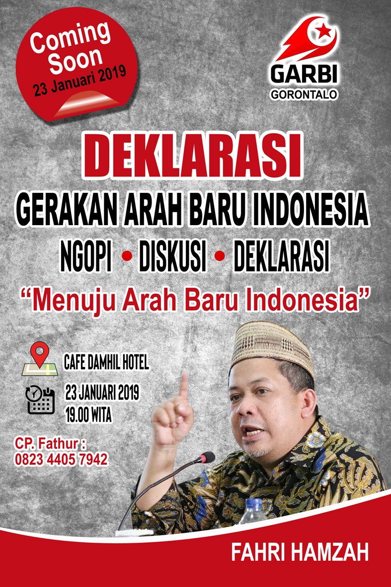 Insya Allah pak <a href="/Fahrihamzah/">#AyoMoveOn2024</a> bisa maksimal waktu dan bisa ke gorontalo....🙏🙏