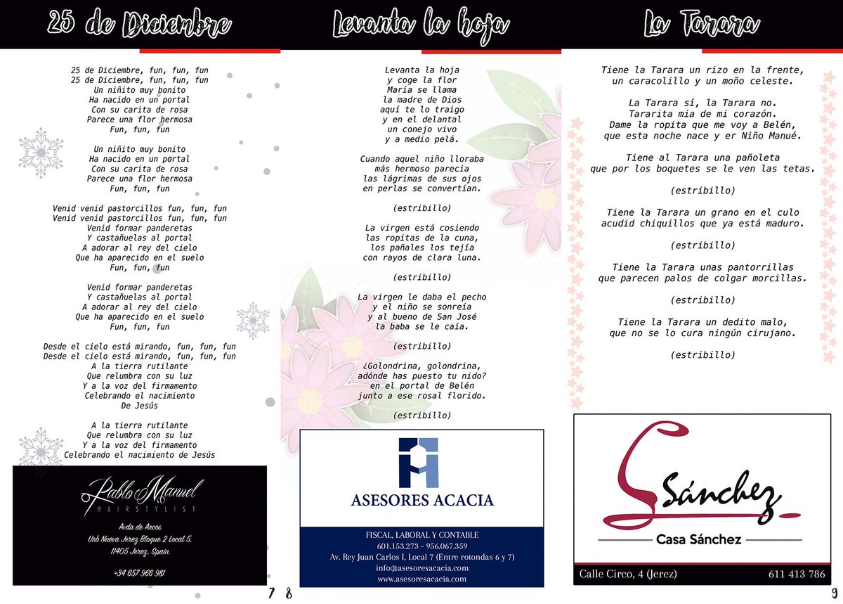 YesprintE's tweet photo. #diseño de las #paginas 7, 8 y 9 del #libreto de #villancicos de la #navidad2018. #empresa #emprendedor #emprendedores #disenografico #imprentaonline #publicidad #offline #marketing #print #design #work #felicesfiestas #navidad #zambombas #navidadenfamilia #villancicospopulares https://t.co/CTq29HlwEt