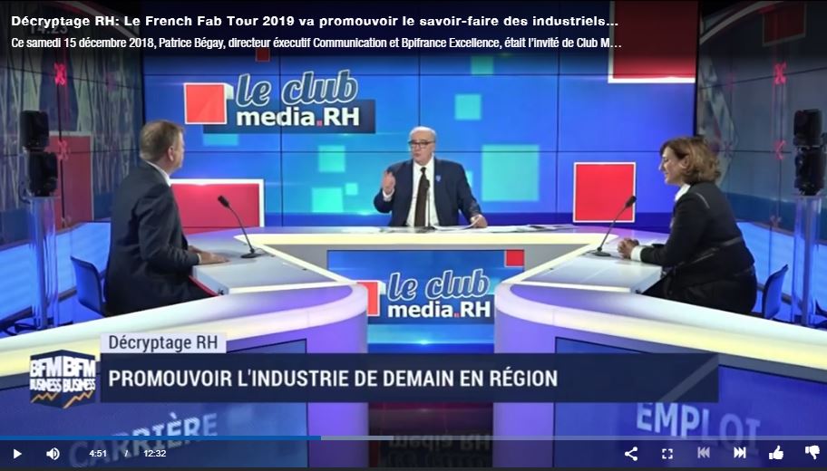 Les entrepreneurs des #territoires réinventent l'industrie. Retrouvez-les sur le #FrenchFabTour ! Une tournée unique avec 60 dates, un village, des ateliers, des échanges, des offres d’emploi… Elle est géniale, notre #industrie ! #FrenchFab bfmbusiness.bfmtv.com/mediaplayer/vi…