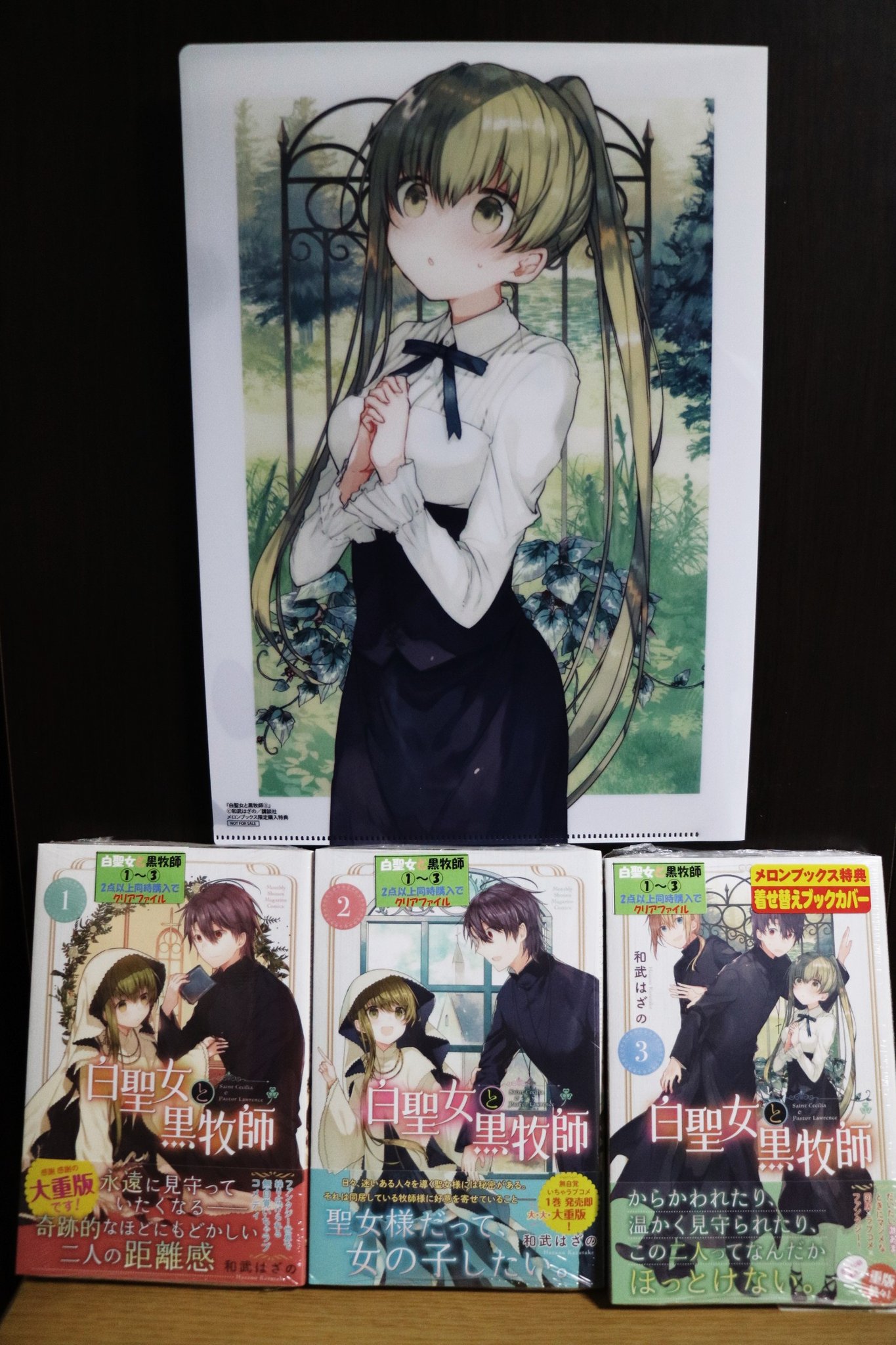 白聖女と黒牧師 メロンブックスフェア特典　ミニ色紙 白聖女と黒牧師 メロンブックス 色紙2枚