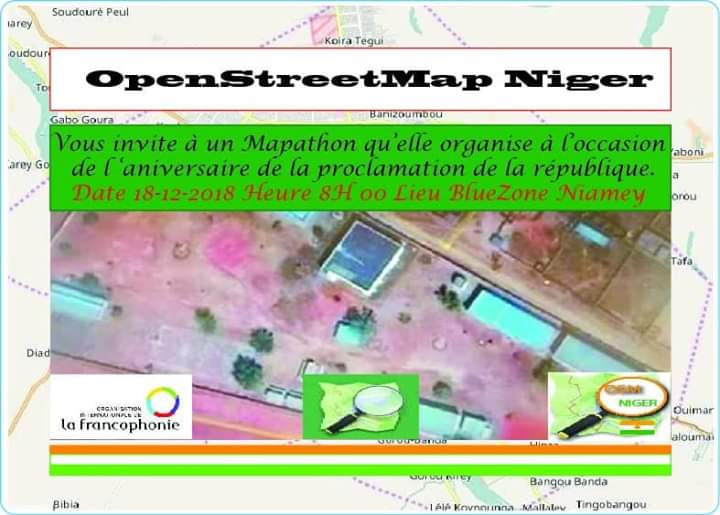 hamadousoumana1's tweet photo. #Mapthon OSM Niger organise le 18 décembre à la Bluezone de Niamey à l'occasion de la proclamation de la République du Niger.
L'objectif de ce Mapathon est de cartographier la ville de Zinder.@OSMNiger @ilasolthah
@falher3 #Map4NE #RepublicMapping #18decembre #ZinderSaboua https://t.co/sBjO2SzThs