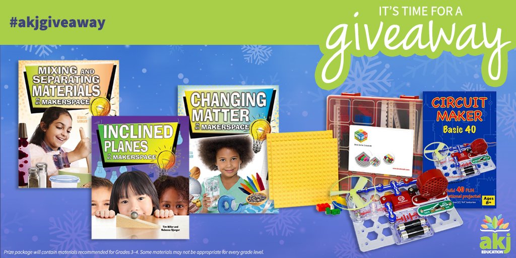 For our final #DeckTheShelves giveaway, we're giving away a prize package of makerspace books and hands-on learning materials! Retweet, follow, and fill out the entry form for a chance to win: company.akjeducation.com/giveaways-prin… #akjgiveaway