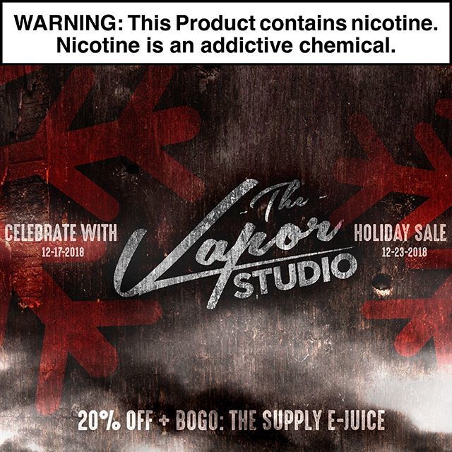 Tis' the season! This week only, celebrate the holidays in style with us. We have two wonderful sales in our retail shops, 20% off and BOGO: on The Supply e-juice. If you're trying to get any last minute shopping in, come in and pick up something for som… ift.tt/2rENXMX