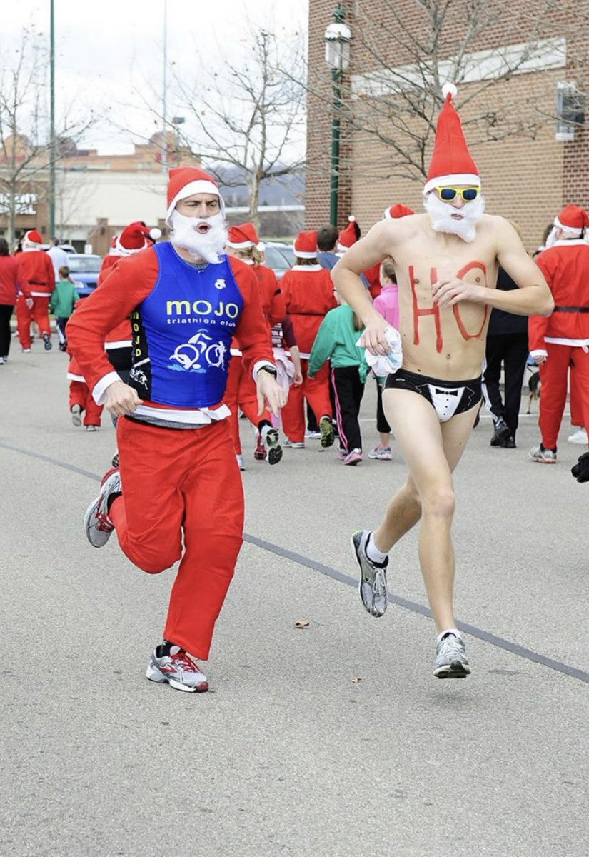 6 years ago today I raced against this guy in his formal speedo. I miss the Santa Suit Run