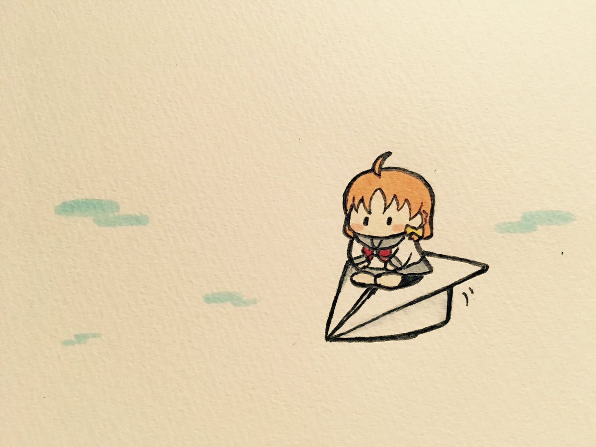 高海千歌 「紙飛行機と千歌ちゃん✈️ 」|マグまぐのイラスト