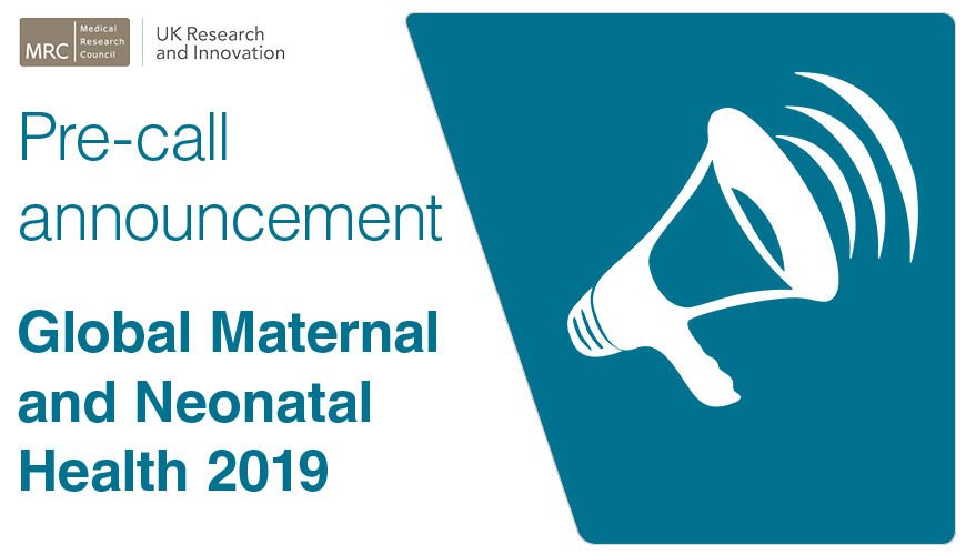 Twitter card that reads: Pre-call announcement. Global Maternal and Neonatal Health 2019.