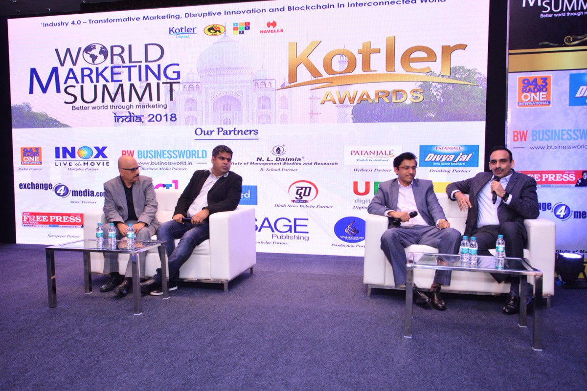 UFOMoviez's tweet photo. We whole-heartedly express our gratitude to our well-wishers and supporters on this proud moment of winning the Kotler award for excellence in cinema advertising. Here are few glimpses from World Marketing Summit 2018 India.
#WMS18, #UFOAtWMS18 https://t.co/wiXnsOuxg9
