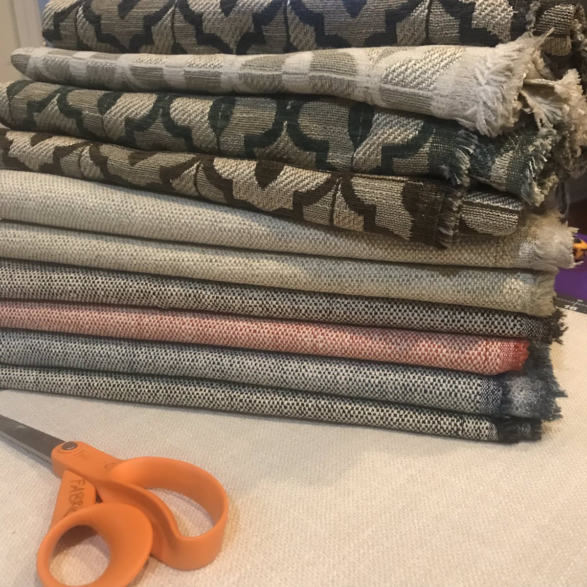 Floor13Textiles's tweet photo. Preparing the newbies to go out. Olena (top) and Jaunt (bottom).  Of course they are very competitively priced and durable. Please email info@floor13textiles if you need samples for your project. https://t.co/9YHGKshj5e