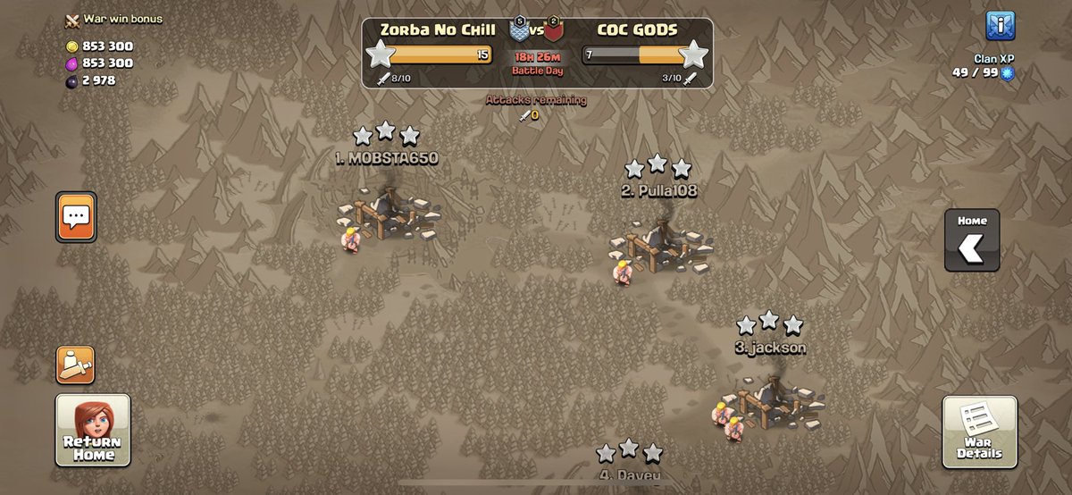 Steves_CoC's tweet photo. Turns out 5v5 wars was the “toilet game” I was looking for all along. Quick and easy. #zorbalyfe https://t.co/57u98QhPSD