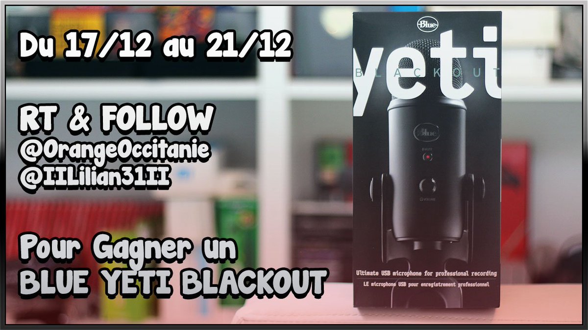 IILilian31II's tweet photo. 🔥 #CONCOURS 🔥
Grâce à Orange et @FredCherouvrier  j'ai la possibilité de vous offrir un "Blue Yeti" pour noël ! 

‼️Pour participer, Suivez @OrangeOccitanie &amp; @IILilian31II +  RT ce tweet ‼️

🗓️Fin du concours vendredi 21 Décembre 18h.

Bonne chance à tous 😊😊😊 https://t.co/RbBK8fh9Cn