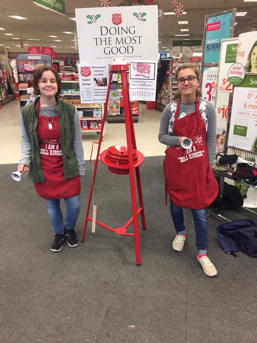 EndeavorWI's tweet photo. We had two successful days of Bell Ringing last week! So proud of the work our students did to give back to their community! #WatertownWay #ExperienceEndeavor #BellRinging https://t.co/hhBesAvrtQ