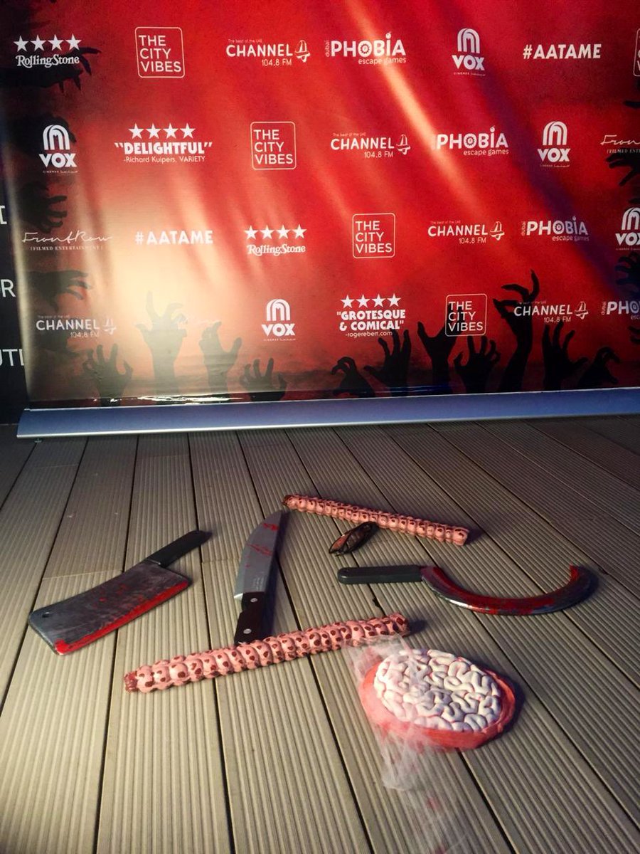 frontrowfilmsME's tweet photo. #AATAME premiere prep! 🎞🧟♂️ Here’s a spooky peek at what’s about to go down. Who’s coming? https://t.co/xw2ttcLGjw