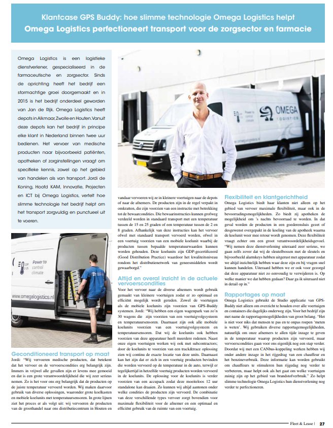 Nu in 'Management in  Fleet en Lease': het verhaal van onze klant <a href="/omegalogistics/">Omega Logistics</a>. Hoe slimme technologie het bedrijf helpt het #transport voor de #zorgsector en farmacie te perfectioneren. bit.ly/2Chl2o9