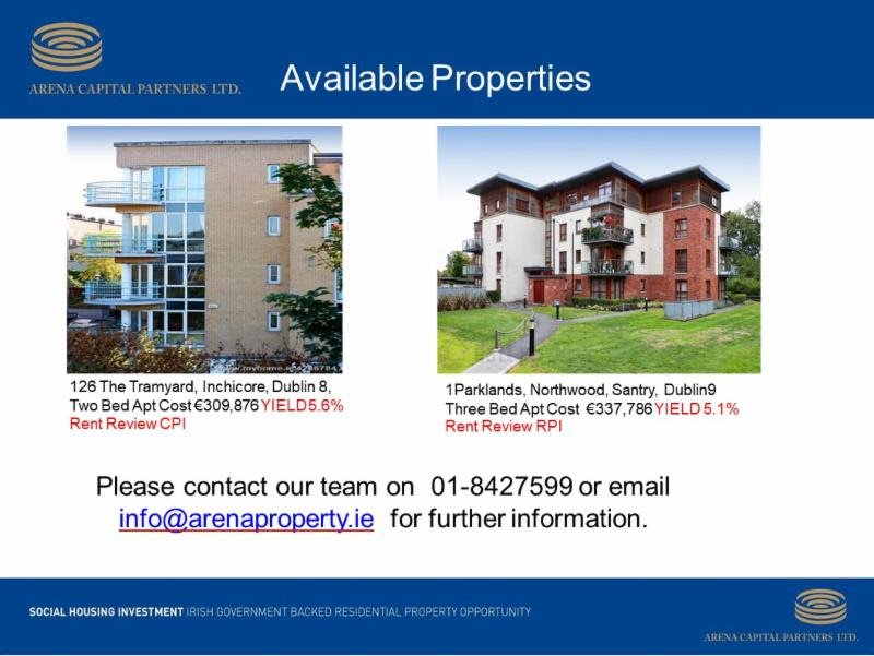 ArenaCapital's tweet image. Social Housing Investment- Government Backed Residential Property Opportunity.

A Unique Investment for Pensions and Income Seeking Investors!

If you would like to contact us about our current property listing 17/12/18 please call on
(01) 842 7599 or email info@arenaproperty.ie