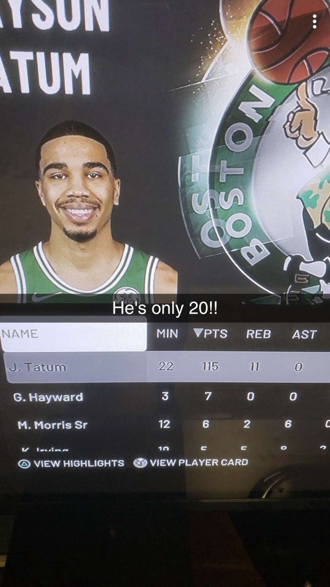 Booootyconsumer's tweet photo. Most recent stats put up from @jaytatum0 and to think that he broke Wilt Chamberlain's record while he's only 20 https://t.co/yGJgVDM7j4