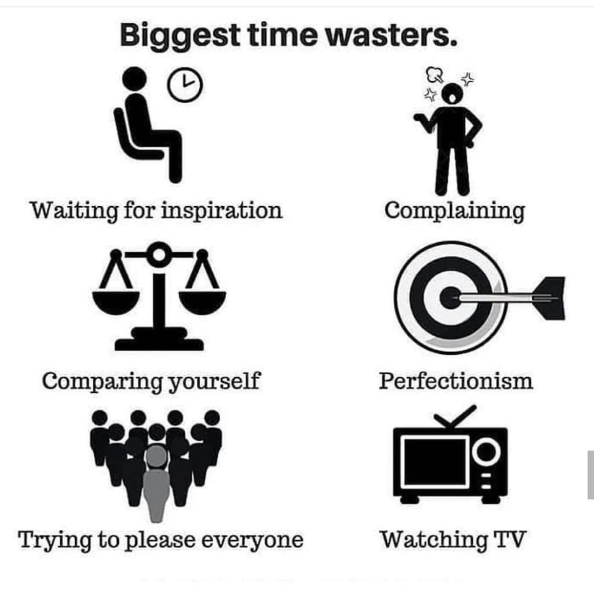 larrykim's tweet photo. #MondayMotivation: ⌛️ Things you should quit doing:
💠Waiting for inspiration
💠Complaining
💠Comparing yourself
💠Perfectionism
💠Trying to please Everyone
💠Being hard on yourself
💠Focusing on what hurts you
💠Worrying about things you can't control https://t.co/b9iBdQQViC