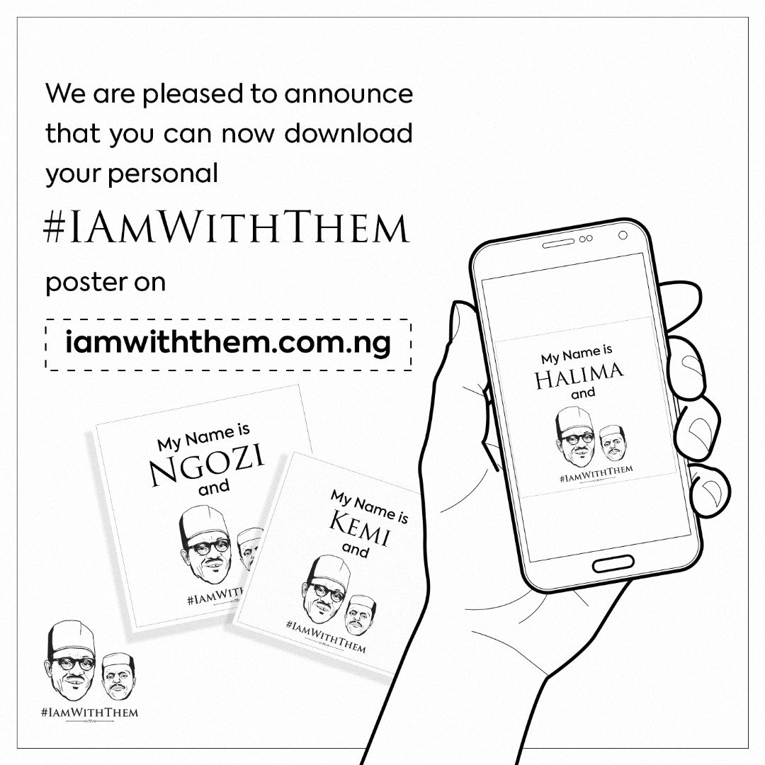 IAmWithThemNg's tweet photo. Good morning.

We are pleased to announce that you can now download your personal #IAmWithThem poster on https://t.co/q26TFQDESU

Show your support for the duo and download your personal poster.

#IAmWithThem https://t.co/P4M3K0NhdN