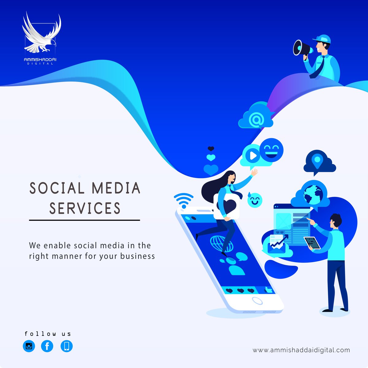 Our basic thumb-rule is who are we targeting to attract and how do we help them. We enable social media in the right manner for your business.

Contact us: +91-4844850400, +91-8893394993, +971 54 76 99 693
Visit: ammishaddaidigital.com

#socialmediamarketing #AmmishaddaiDigital
