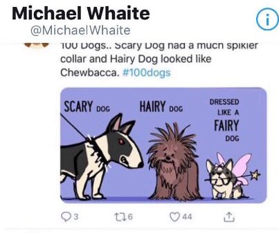 michael_whaite's tweet photo. Michael tried to defend his drawing by showing how “scary” dog originally looked, in reality he knew posting this would reignite the fire & keep him in his precious spotlight a little while longer #100dogs #michaelwhaite https://t.co/dGvFQbtbhd
