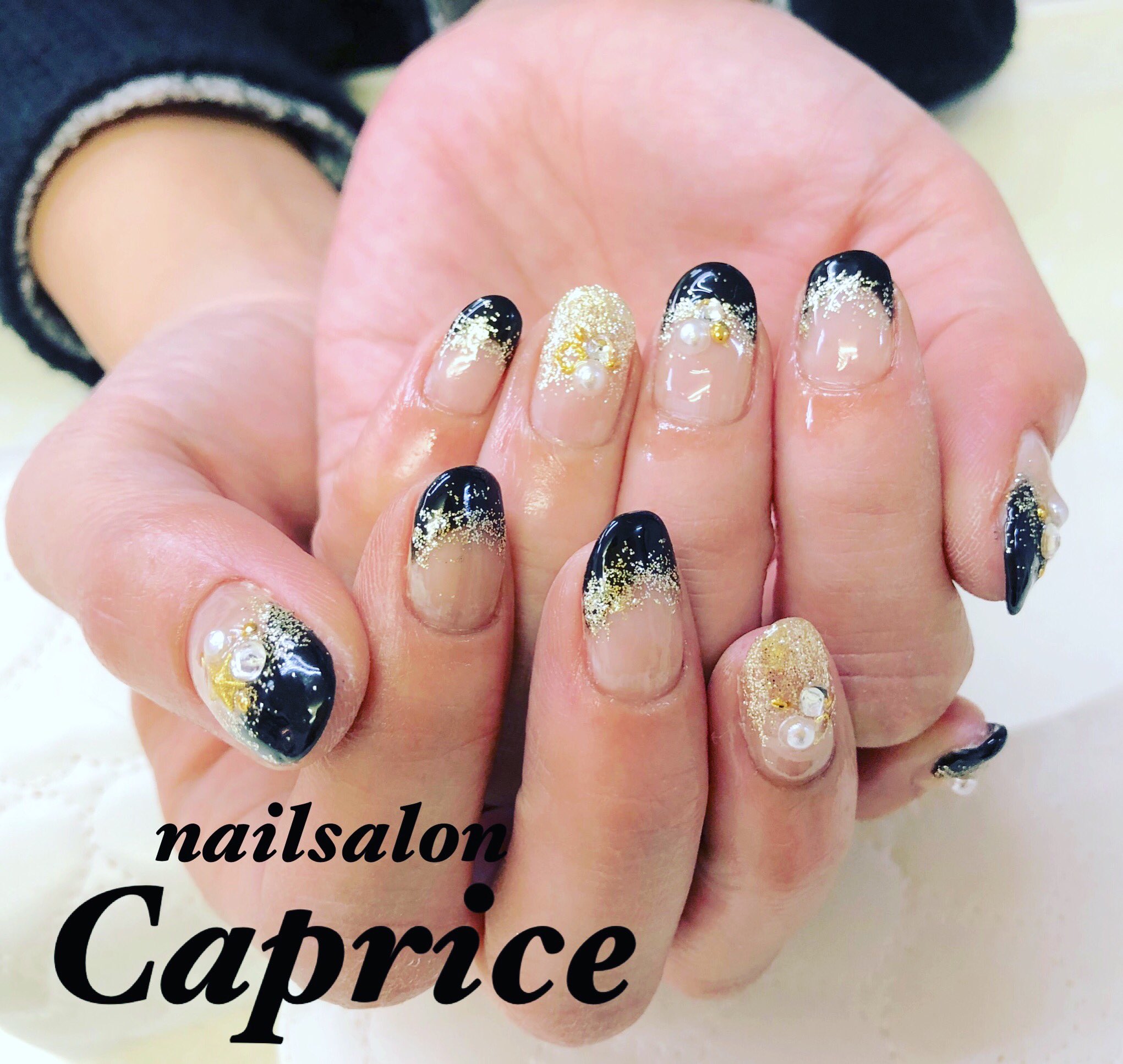 Ma Nail ジェルネイル ネイルデザイン 黒ネイル ゴールドネイル ラメフレンチネイル ゴージャスネイル 洋光台ネイルサロン ネイルサロンカプリス T Co Qzf5v5796d Twitter