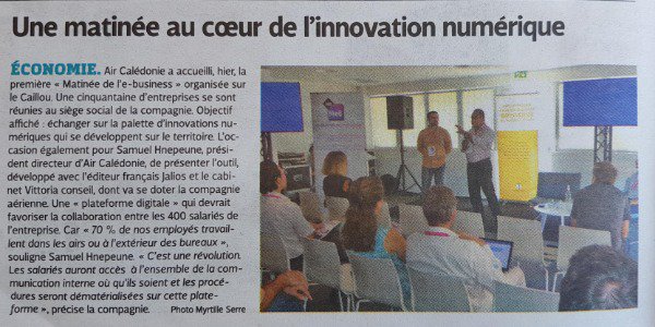 Jalios a participé à une matinée riche en échange sur le thème de l'#innovationnumérique dans le cadre des MeB à Nouméa 🌴. Merci à notre partenaire @vittoriaconseil et @AirCaledonie pour cet événement. 
#Collaboration  #DigitalWorkplace