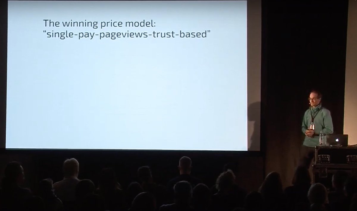 gabrowitsch's tweet photo. At this year’s @dynamicfontday, @gerritvanaaken talked about ‘#Webfonts Outside the Lab’. His conclusion: The winning price model is ‘single-pay-pageviews-trust-based’. Since I invented it, I couldn’t be happier about that. ❦ https://t.co/18mS1kAr7n #dynamicfontday https://t.co/EHyODSmHRY