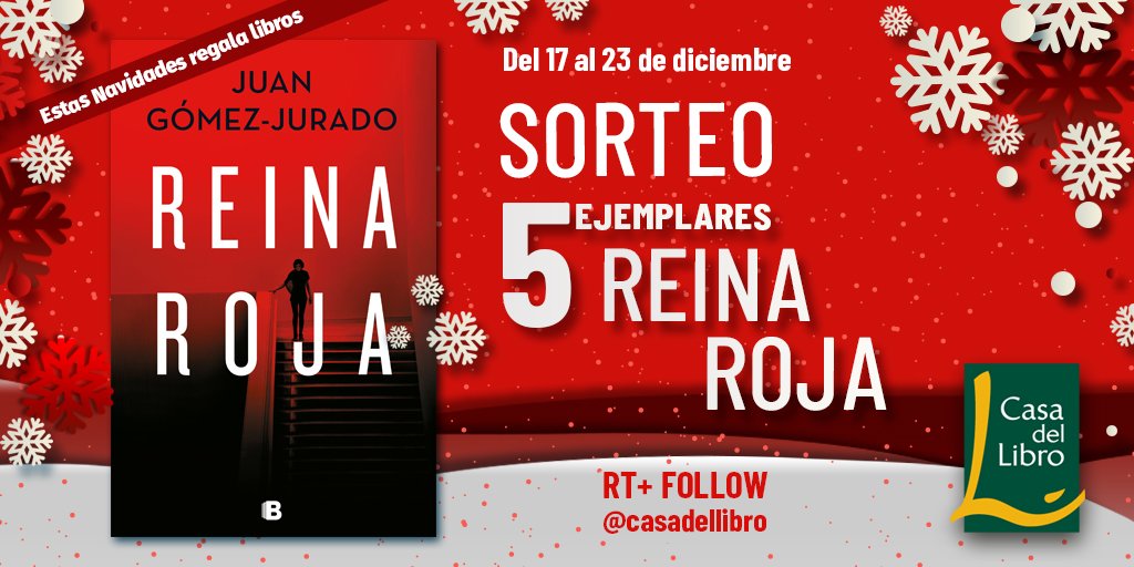 casadellibro's tweet photo. 🚨 ¡SORTEAZO! 🚨

RT + SÍGUENOS y podrás ganar un ejemplar de #ReinaRoja 👉 https://t.co/qZjhGWsgEj, la nueva novela de @JuanGomezJurado. ¡Te atrapará desde las primeras páginas!

Bases: https://t.co/7gqm0m0Ymf @megustaleer https://t.co/l8eNCExlx2