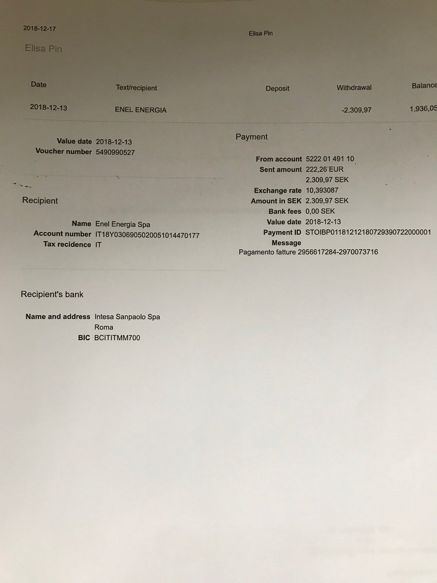 elisa_pin's tweet photo. @EnelEnergiaHelp Ho inviato più volte dei documenti caricandoli dal sito, ad oggi nessuno ha ancora normalizzato la situazione. https://t.co/GTDD4HrM0v