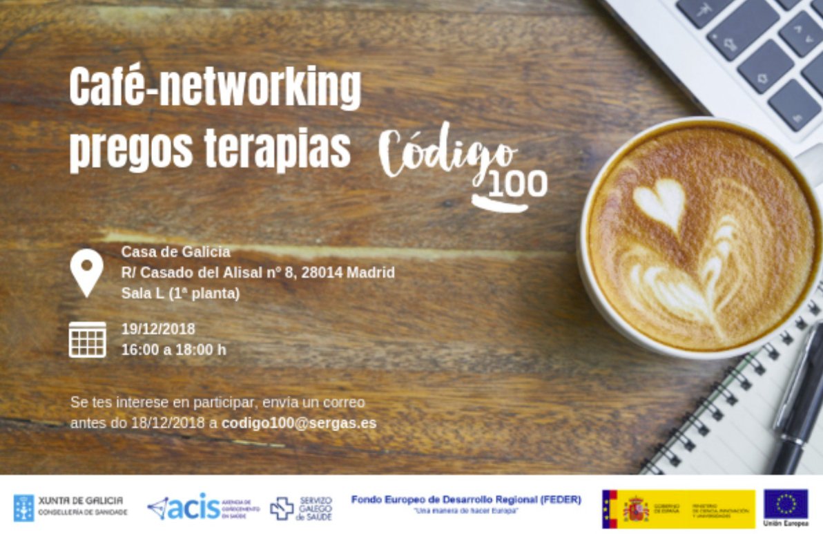 Codigo_100's tweet photo. Vémonos en #Madrid este mércores no “Café Networking Código100” Ven a coñecer as novas iniciativas de #CompraPublicadeInnovación do proxecto Código 100 #pregosCodigo100 Apúntate ata o martes 18 en codigo100@sergas.es https://t.co/lgPsAOaAws