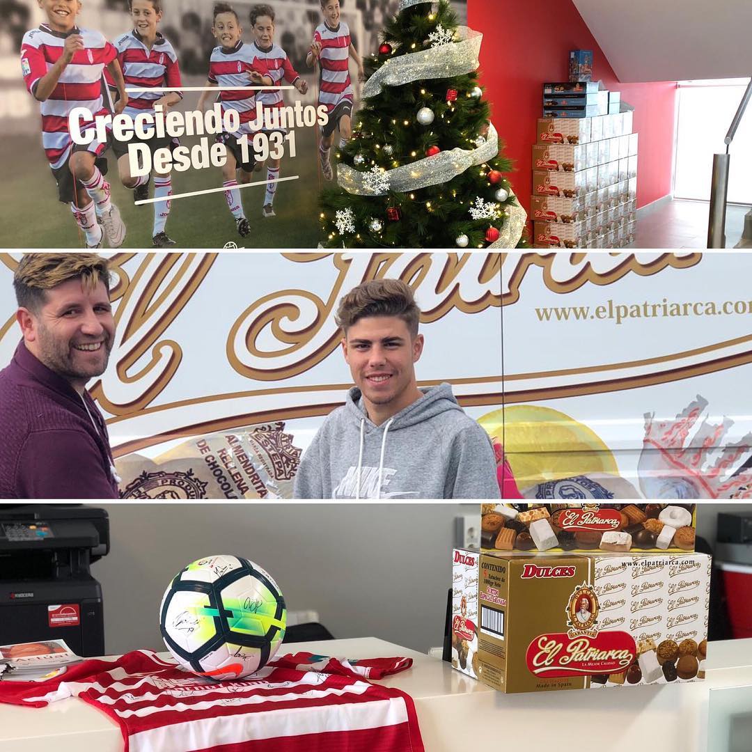 Pues si! Él es @alejandropozopozo actualmente jugador del @granadacf y de la Selección Española sub21, y ha ejercido de anfitrión y contacto para poder hacer entrega de un “Surtido Granada”@pilarbogado 🙌🙌🙌.