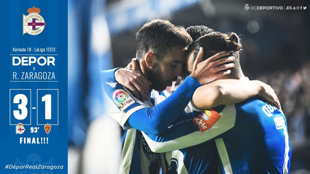 TimeJustNews's tweet photo. #LIGA123 | Deportivo 3 - 1 Zaragoza por @clariitapalmou https://t.co/sDHWUY6IDl https://t.co/vQl8iHHxy0