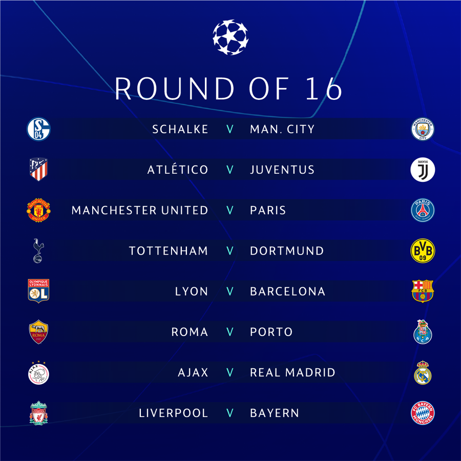 #UCLDraw: Champions League 2019 Knockout Stages Draw In Full - Gistmania #UCLDraw: Champions League 2019 Knockout Stages Draw In Full - Gistmania
