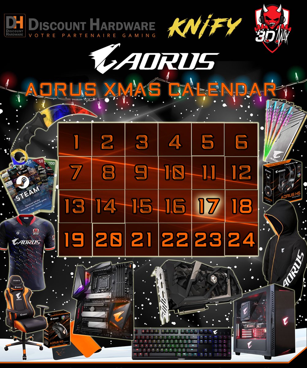 AORUS_France's tweet photo. [#AORUSXMAS]
Jour 1⃣7⃣
Mission pour ouvrir la case du jour :
🔸 1300 RT 🔁
🔸 Follow @AORUS_France 

🎊🎁🎊

TAS : 18/12/18 https://t.co/JbMH18YWdn