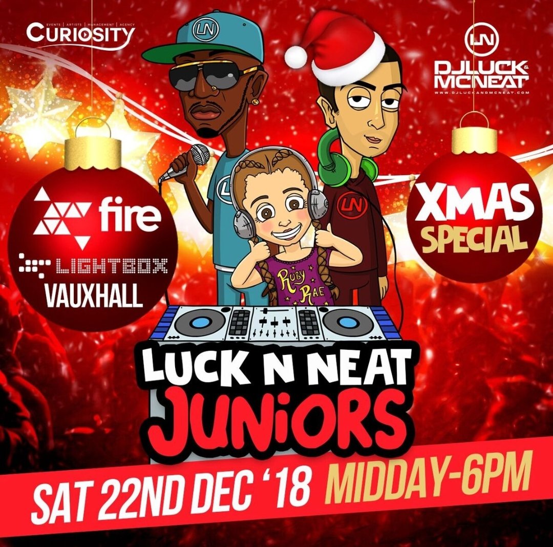 DJ Luck & MC Neat (@lucknneat) on Twitter photo π¨ 13 TICKETS LEFT π¨
'Luck N Neat Juniors Xmas Special' THIS SATURDAY <a href="/FireVauxhall/">Fire London</a> <a href="/lightboxlondon/">Lightbox London</a> π§π€ππ
πΎ
Last Few Tickets Here ππΌ ww2.theticketsellers.co.uk/buy-tickets/luβ¦ π¨ 13 TICKETS LEFT π¨
'Luck N Neat Juniors Xmas Special' THIS SATURDAY <a href="/FireVauxhall/">Fire London</a> <a href="/lightboxlondon/">Lightbox London</a> π§π€ππ
πΎ
Last Few Tickets Here ππΌ ww2.theticketsellers.co.uk/buy-tickets/luβ¦