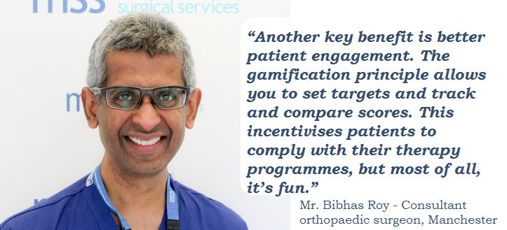 Mr. Bibhas Roy, explaining the technology that helps people recover in a fun way, now available also in the NHS!
#NHS70 #DigitalHealth #MIRA #exergames