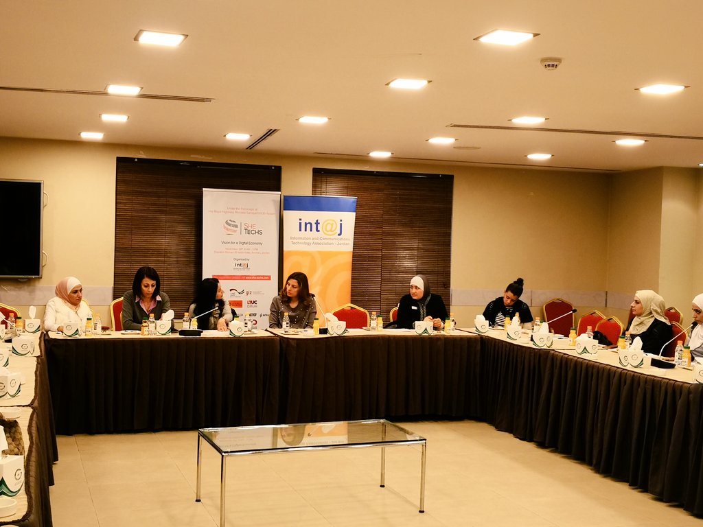 intajICTJO's tweet photo. Happening now: the #SheTechs2018 debriefing meeting to summarize the forum outcomes and received feedback, list needed actions for #womenempowerment in the #ICT sector
@zeenamajali @NidalBitar @giz_gmbh #Entrepreneurship #workforce #education https://t.co/6ejUHZIRsc