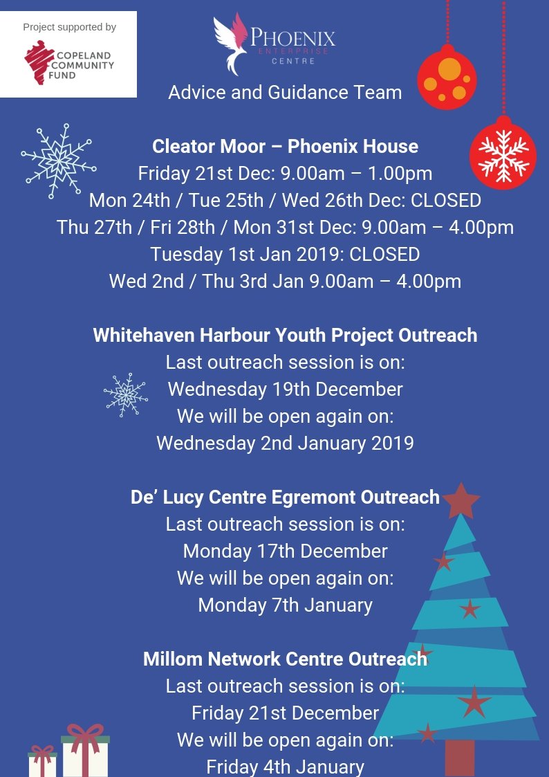 🎄 Advice and Guidance Team - Christmas Opening Hours ⏰