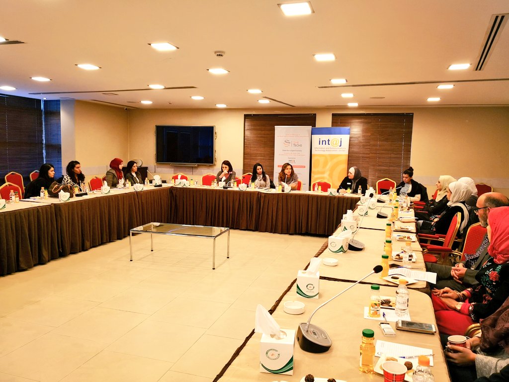 intajICTJO's tweet photo. Happening now: the #SheTechs2018 debriefing meeting to summarize the forum outcomes and received feedback, list needed actions for #womenempowerment in the #ICT sector
@zeenamajali @NidalBitar @giz_gmbh #Entrepreneurship #workforce #education https://t.co/6ejUHZIRsc