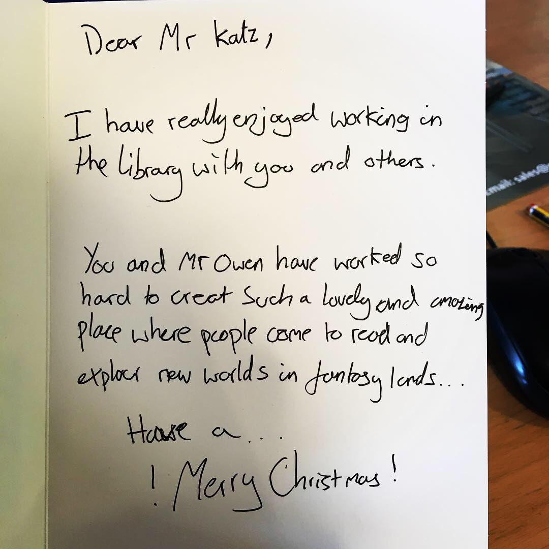 VarndeanBooks's tweet photo. Got this gorgeous card from one of my Y7 student librarians - and the message inside melted my Monday-morning-heart! @VarndeanSchool https://t.co/qEKH7pPu2G