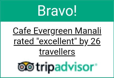 Cafe Evergreen Trip Just Received The Bravo Widget From TripAdvisor. 
The Signature of Excellent On TripAdvisor. 
You Can Also Share Your Review it make our Day. 
bit.ly/review-cafe-ev…
#cafeevergreenmanali #placetoeatinmanali #foodinmanali