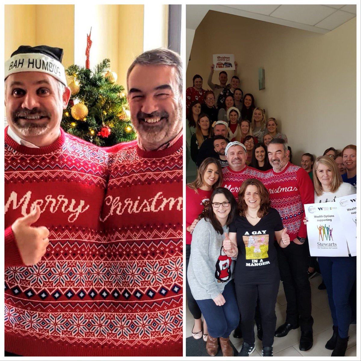 quest_rsl's tweet photo. We were delighted to take part in this year's @BrokersIreland #ChristmasJumperDay in aid of Stewart's Care! #Christmas #fundraiser https://t.co/3gZeDXxM0Q