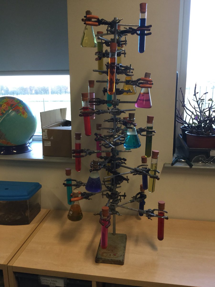 MrSimpsonSci's tweet photo. The Science department wishes everybody a very merry Christmas for next week. Here’s a look at this years chemistree! https://t.co/tL6F7UyeJF