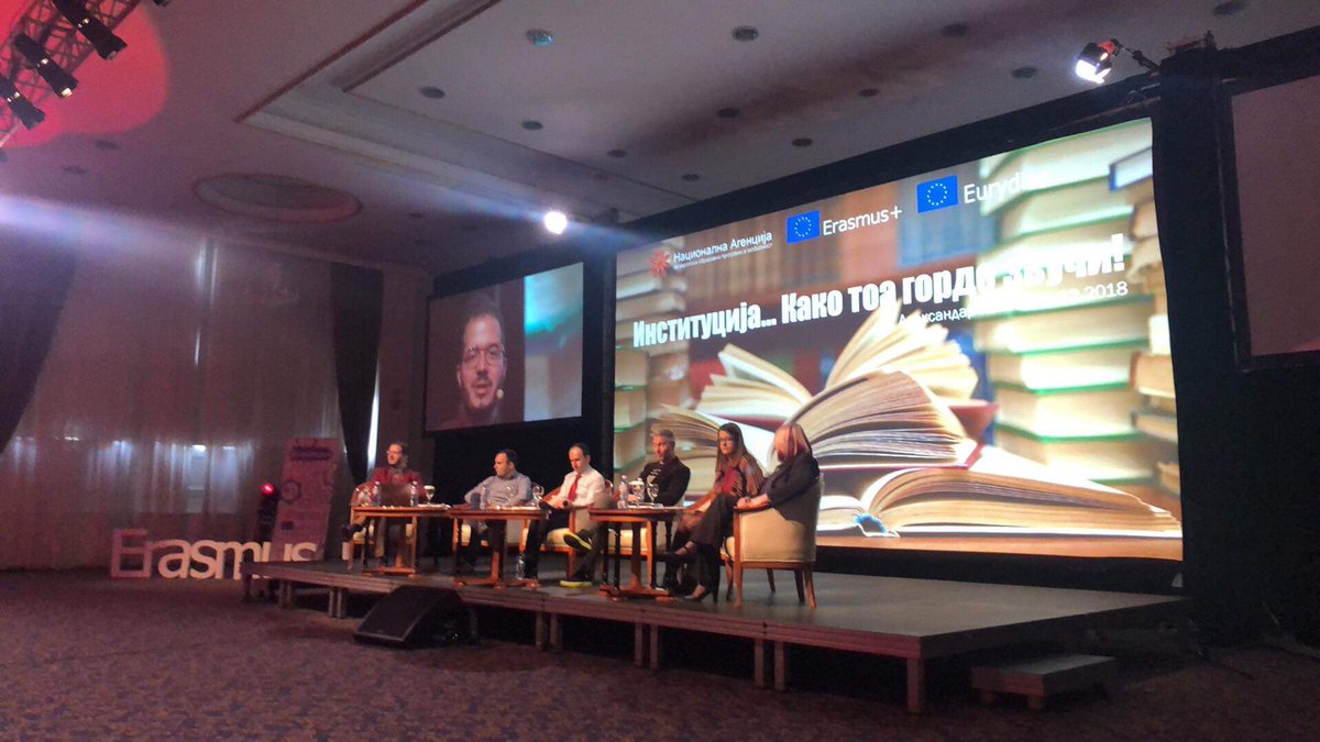 AgencyPrograms's tweet photo. Во тек е првата сесија насловена како "Подобрени процеси на Националната агенција за европски образовни програми и мобилност" говорници се: Лидија Димова, Дејан Златковски, Јован Несторовски, Милена Петрушевска и Петрус Тонис
#ErasmusPlus #Macedonia https://t.co/ghxwpxpE6Q