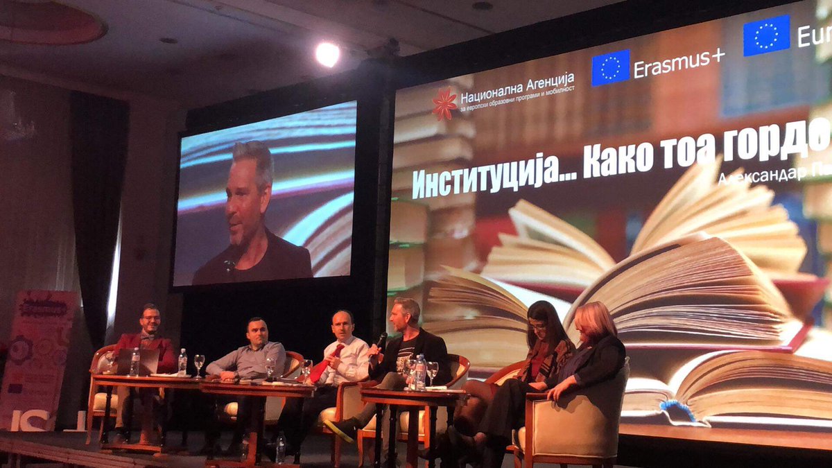 AgencyPrograms's tweet photo. Во тек е првата сесија насловена како "Подобрени процеси на Националната агенција за европски образовни програми и мобилност" говорници се: Лидија Димова, Дејан Златковски, Јован Несторовски, Милена Петрушевска и Петрус Тонис
#ErasmusPlus #Macedonia https://t.co/ghxwpxpE6Q