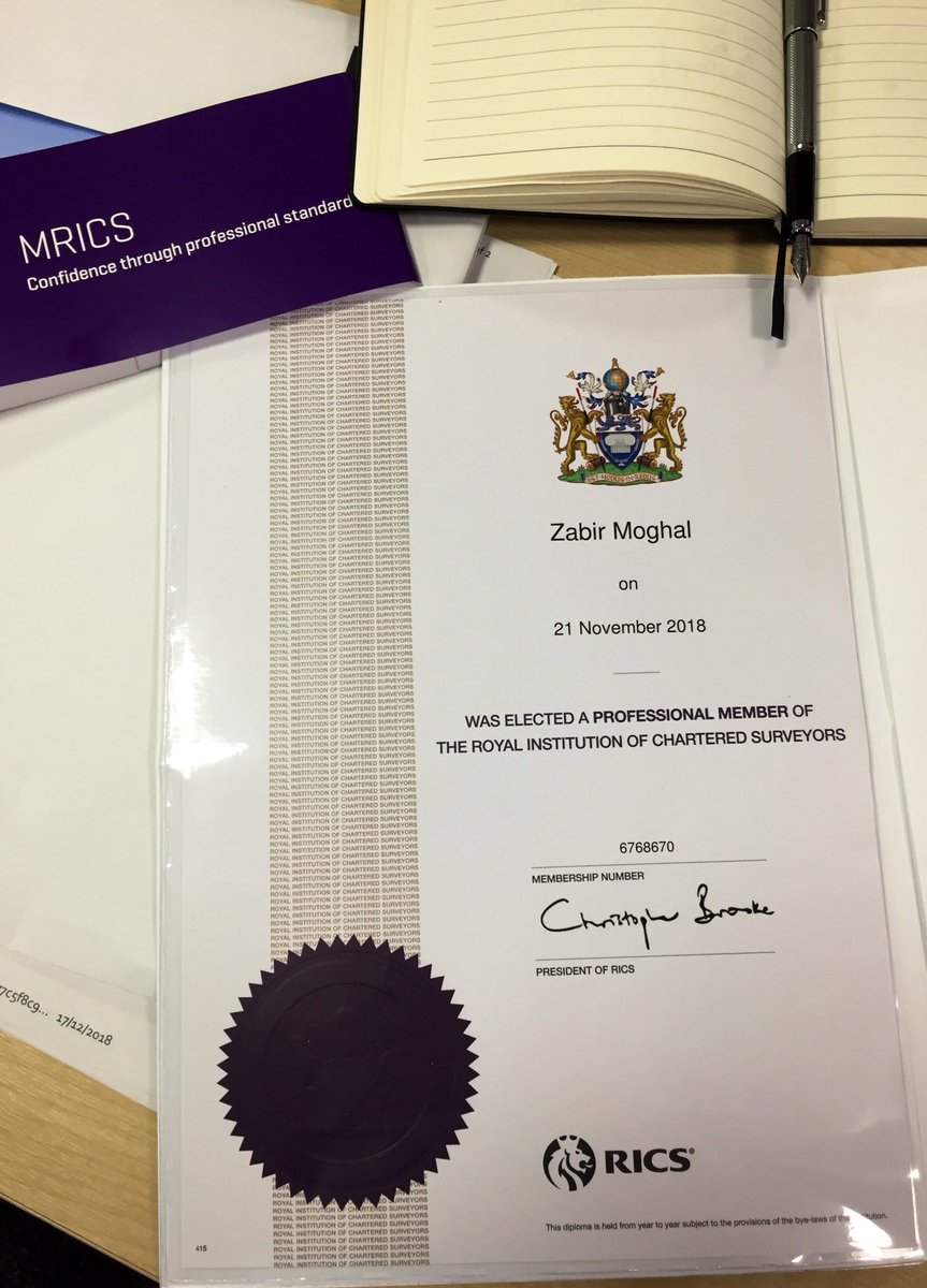 ...It is official! I am a member of the Royal Institution of Chartered Surveyors #RICS150. It still feels surreal. @HomesPaulK <a href="/HomesEngland/">Homes England</a>.